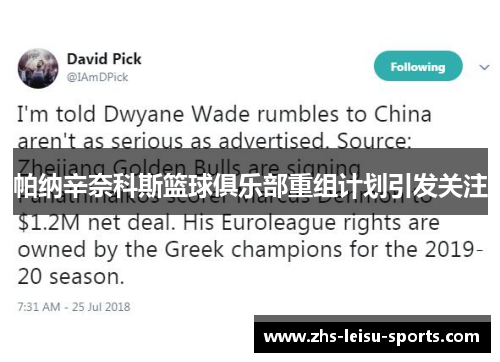 帕纳辛奈科斯篮球俱乐部重组计划引发关注